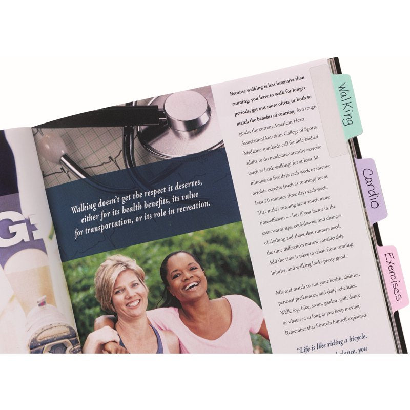 Assorted Pastel Page Tabs with Repositionable Adhesive - 48 Pack