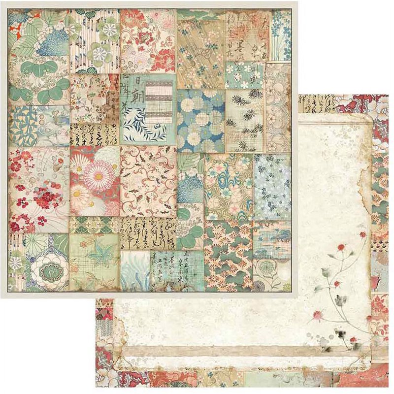 Double-Sided Scrapbook Paper Pad 8x8 Inches - Oriental Garden Design, 10 Sheets