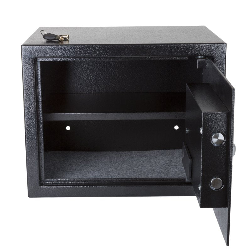 Digital Safe Box with Electronic Keypad & Override Keys - Steel Security Safe - Black