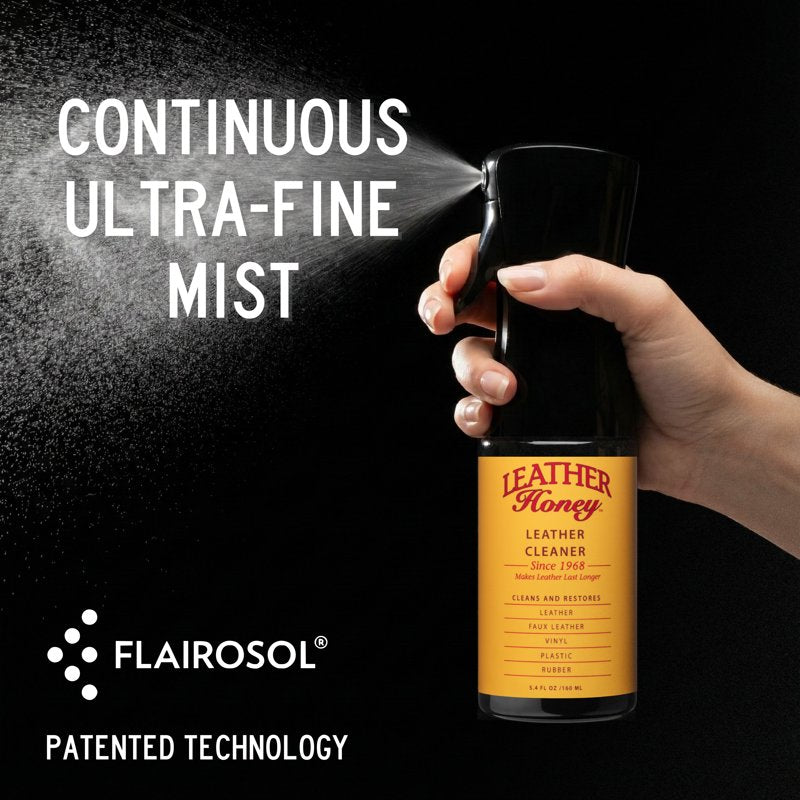 Leather Cleaner with Flairosol Spray - pH Balanced, Non-Toxic, 5.4 fl oz
