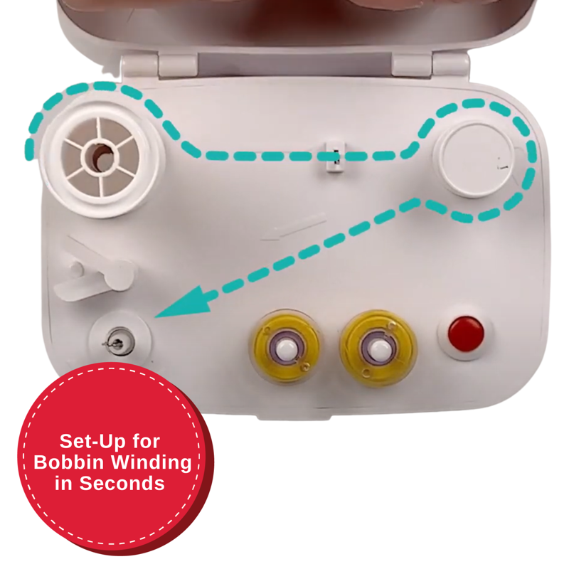 Universal Bobbin Winder for Sewing Machines - Battery & Power Adapter Included