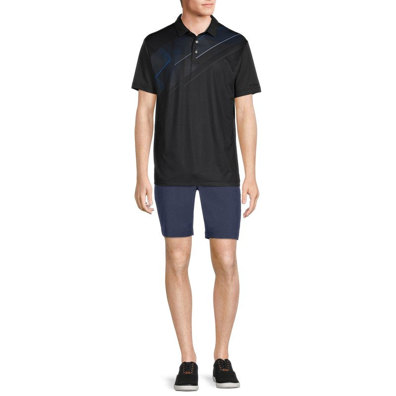 Ben Hogan Diagonal Stripe Golf Polo Shirt - Mens & Big & Tall S-5XL, Caviar
