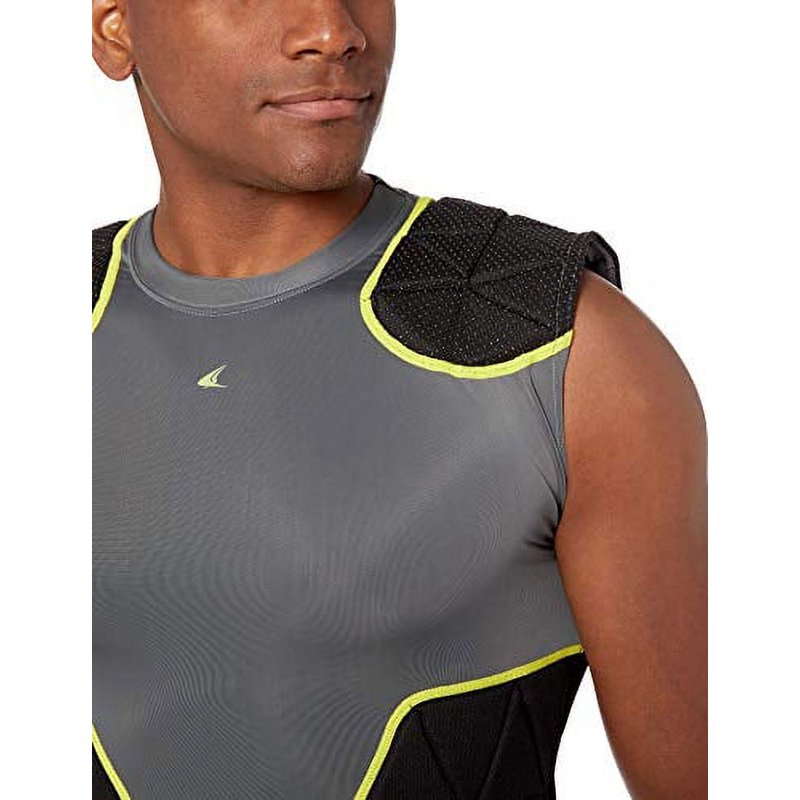 Football Compression Shirt with Built-In Cushion System - Sleeveless, Moisture-Wicking, High-Protection