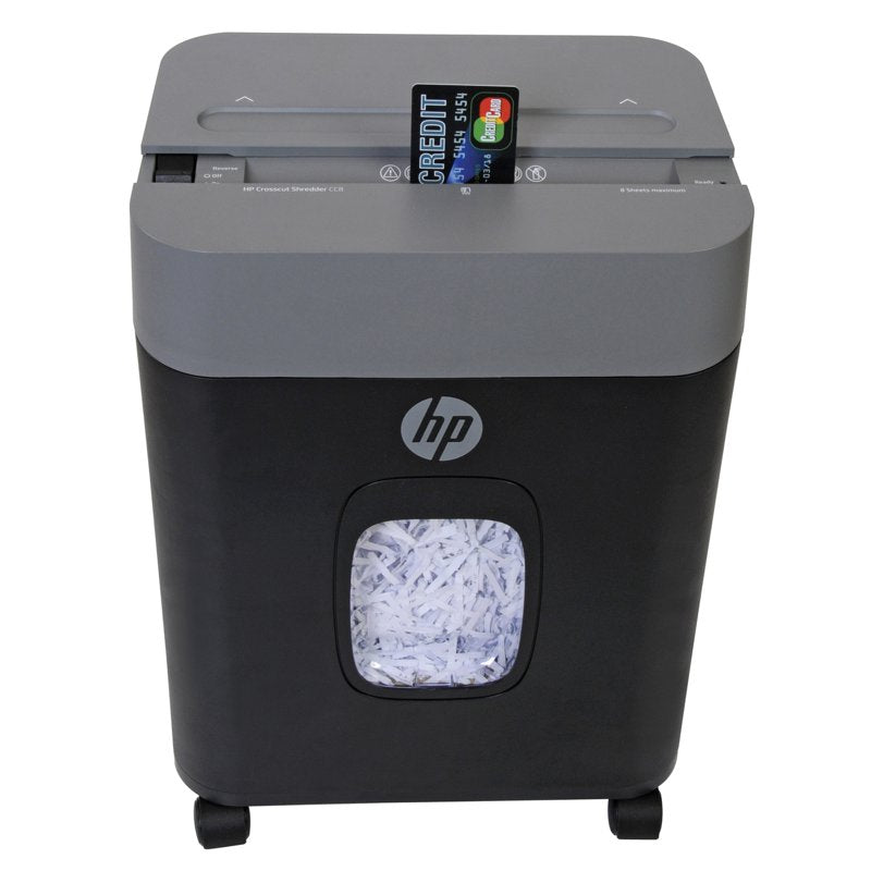 Crosscut Shredder for Office Use - 8 Sheets, Staples & Credit Cards