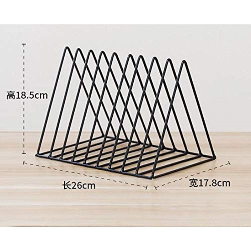 Modern Wire Desk Organizer with 9 Compartments - Black Office File Holder