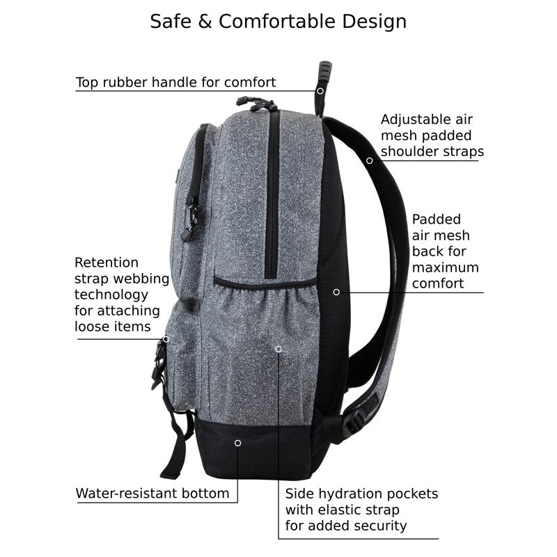Unisex Laptop Backpack with Multiple Compartments & Water-Resistant Bottom