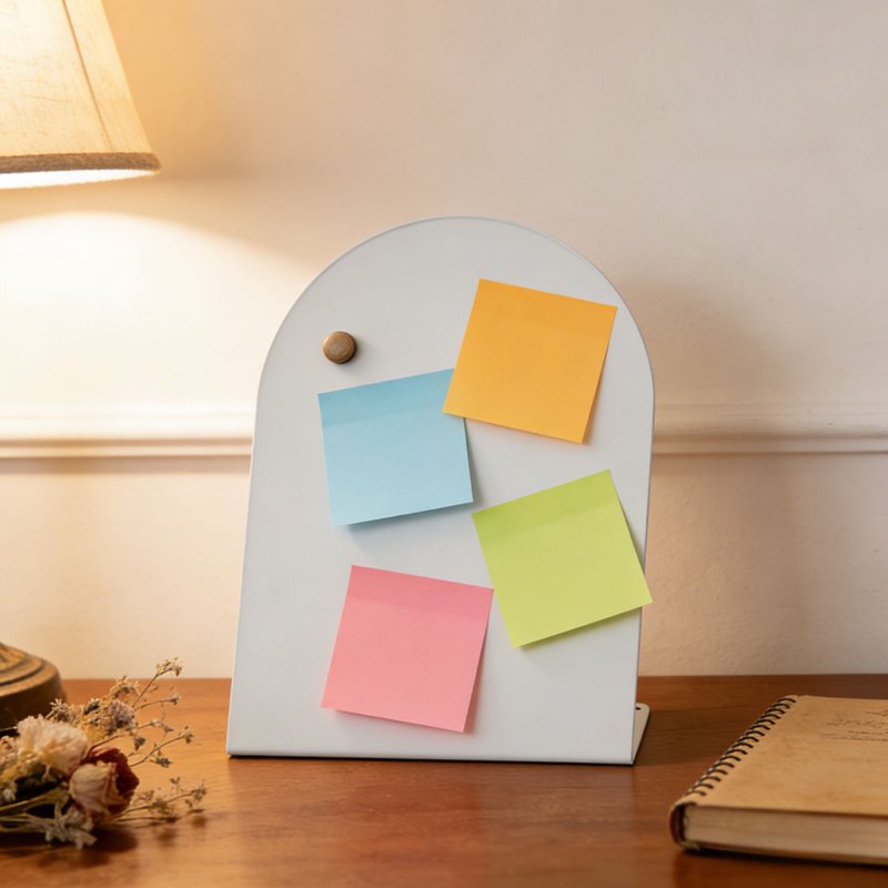 Black Metal Magnetic Message Board – Reusable Dry-Erase Memo Reminder Board for Home, Office, School