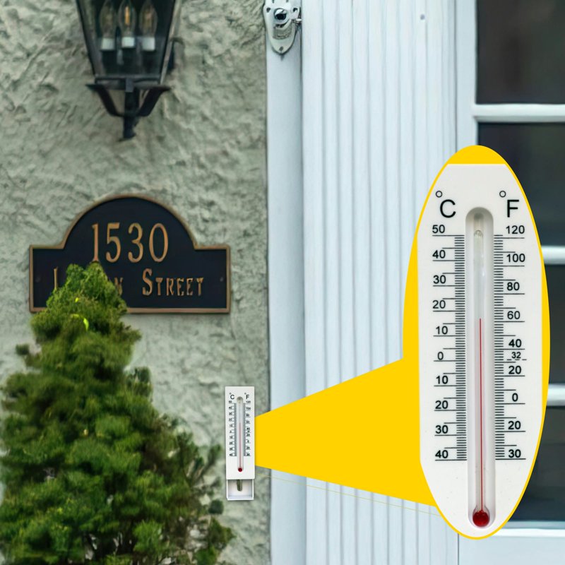 Outdoor Thermometer Key Hider Safe Lock Box for Yard Garden House Faux Rock Disguise