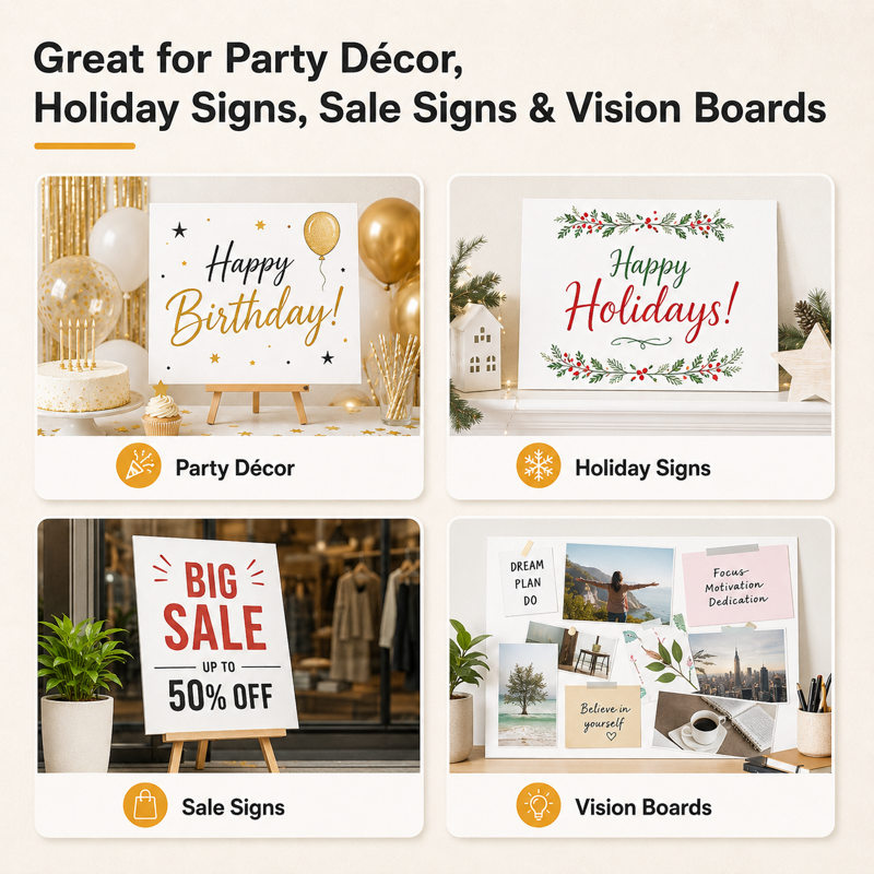 White Poster Board 11x14 Inch Bulk Pack - Heavyweight Art & Presentation Boards