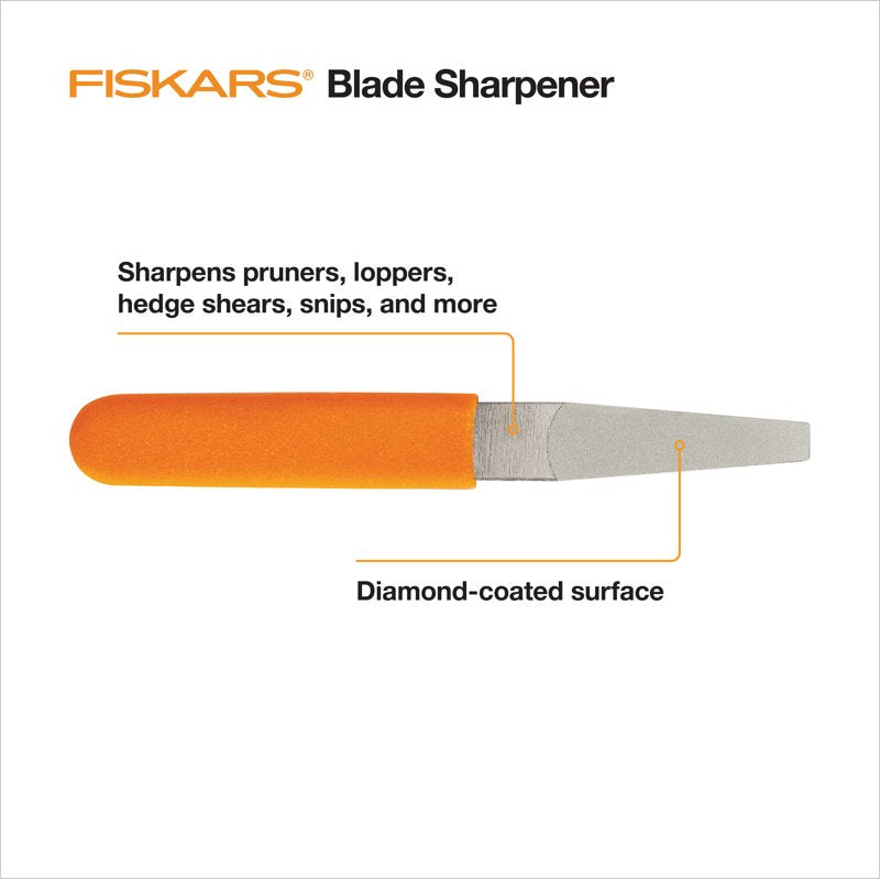 6-Inch Diamond Coated Blade Sharpener for Gardening Tools - Orange