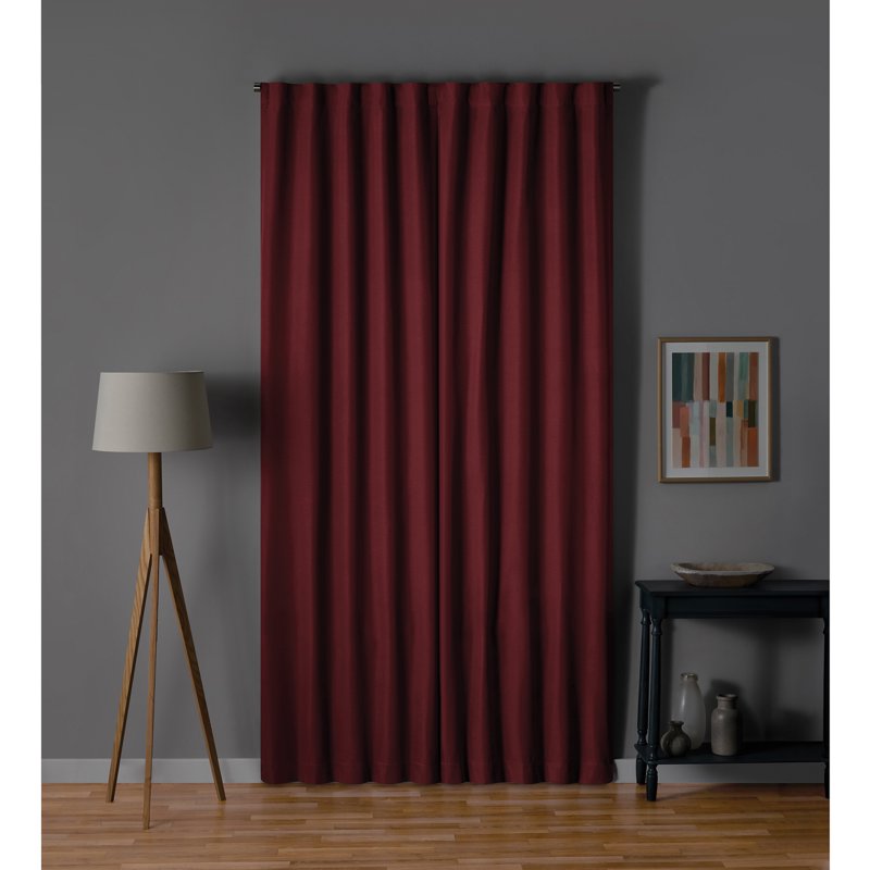 Blackout Curtain Pair 30x95 inch Solid Room Darkening Drapes with Rod Pocket
