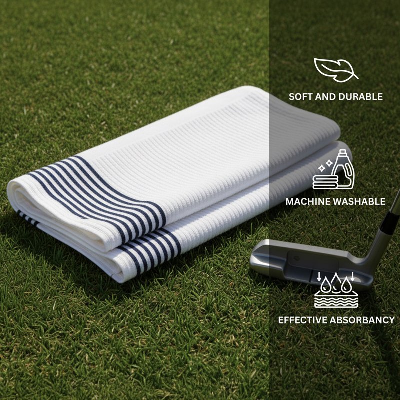 Golf Caddy Towel with Clip - Large Cotton Blend, Multiple Colors & Packs