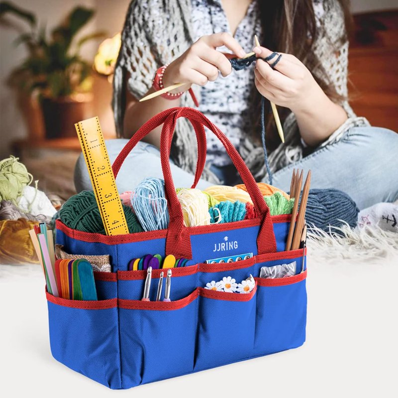 Multi-Pocket Art & Craft Storage Tote Bag - Waterproof Nylon Organizer for Sewing & Scrapbooking