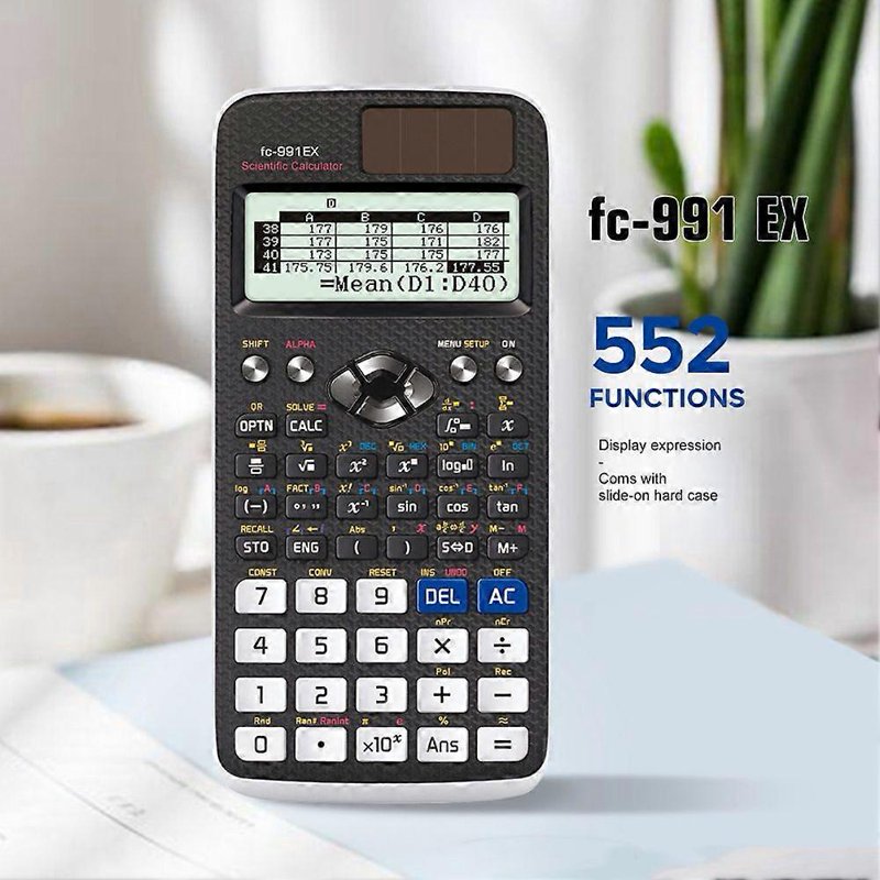 Scientific Calculator 552 Functions for School & Education - Black