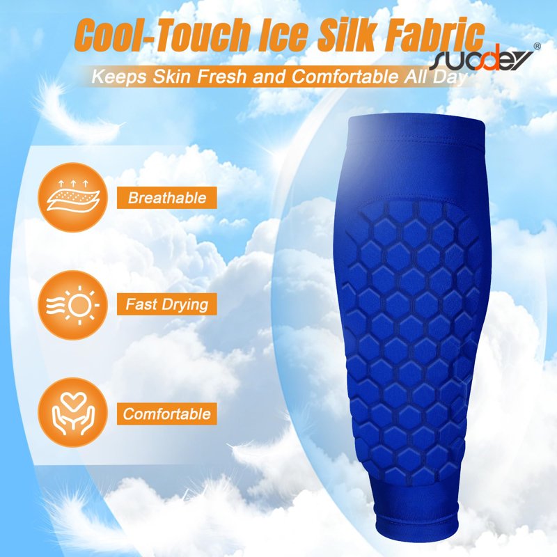 XS-Calf 11"-12.6" Blue Shin Guards for Kids & Adults – Soccer Shin Defender