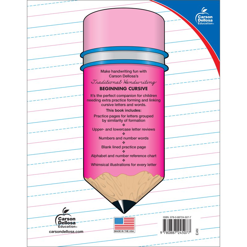 Beginning Cursive Handwriting Practice Book for Grades 2-5 - 32 Pages
