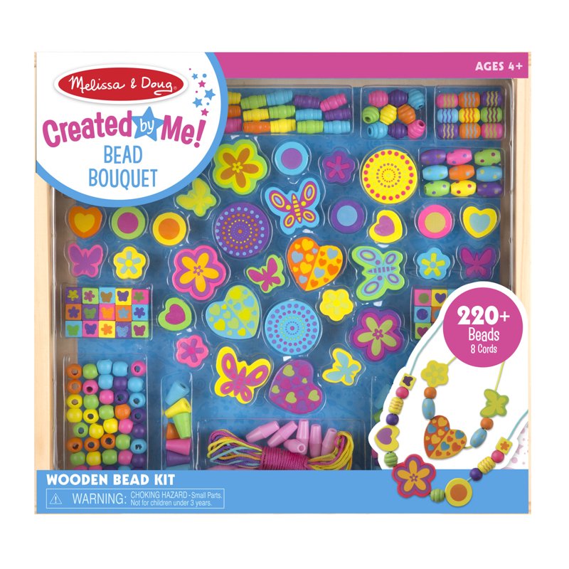 Deluxe Wooden Bead Set for Jewelry Making - 220+ Beads & 8 Cords for Kids