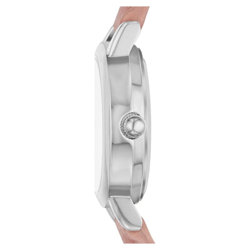 Women's Analog Wristwatch with Silver Tone Case and Faux Leather Strap