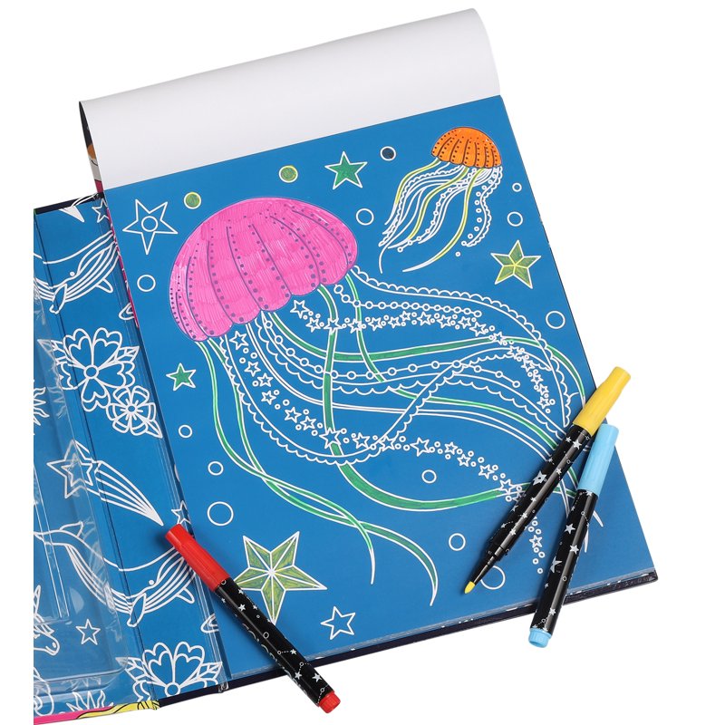ColorWorld Chalk Art Kit with Glitter Stickers & Coloring Pages - Kids Creative Craft Set