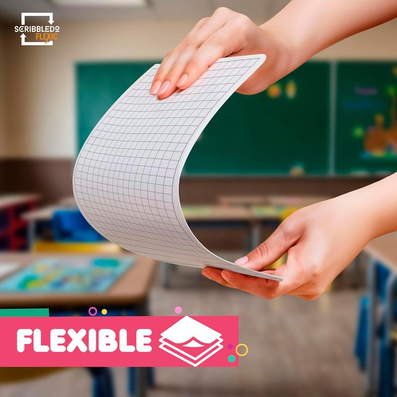 Dry Erase Whiteboard Sheets for Math Graphing 9x12 Inch, 10 Pack