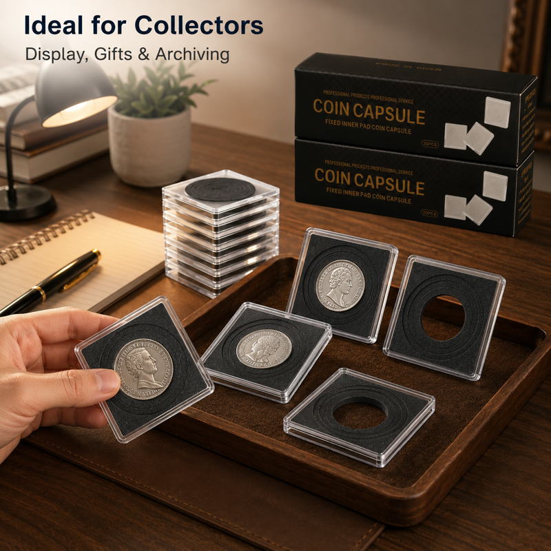 Coin Storage Cases with Foam Inserts - Fits 20-40mm Coins, 40 Pack