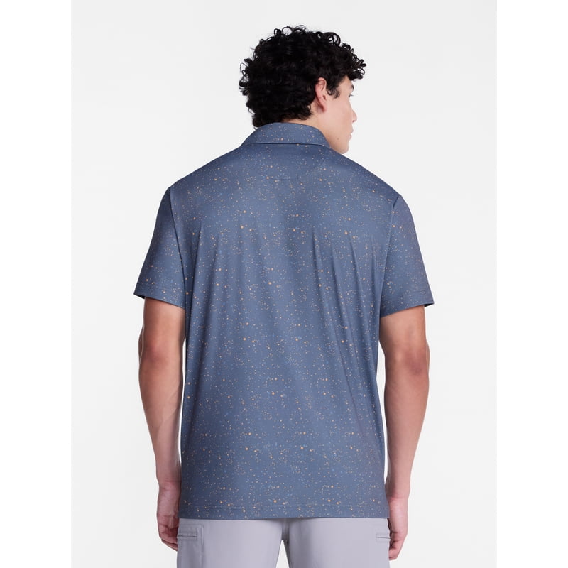 Men's Colorful Splatter Print Golf Polo Shirt with UPF 50+ Sun Protection