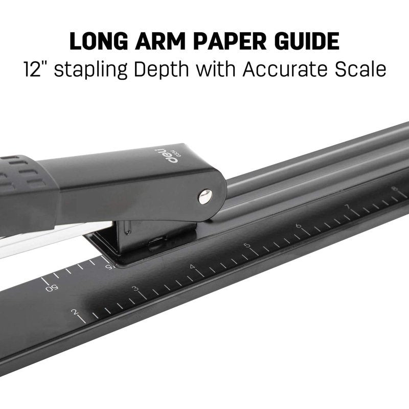 Long Reach Stapler 20 Sheets with 1000 Staples for Booklet Binding - Black