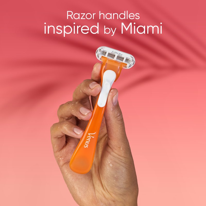 Disposable Women's Razors Set - Sensitive Skin, 3 Blades, Miami Sunset Handle