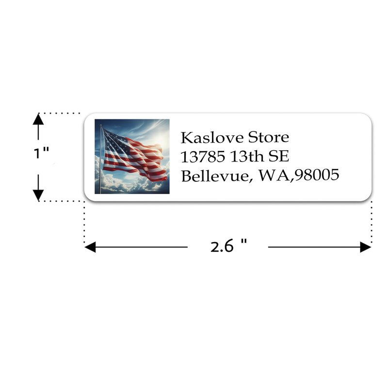 Personalized Address Labels Set of 150 - Custom Mail Stickers with American Flag Style