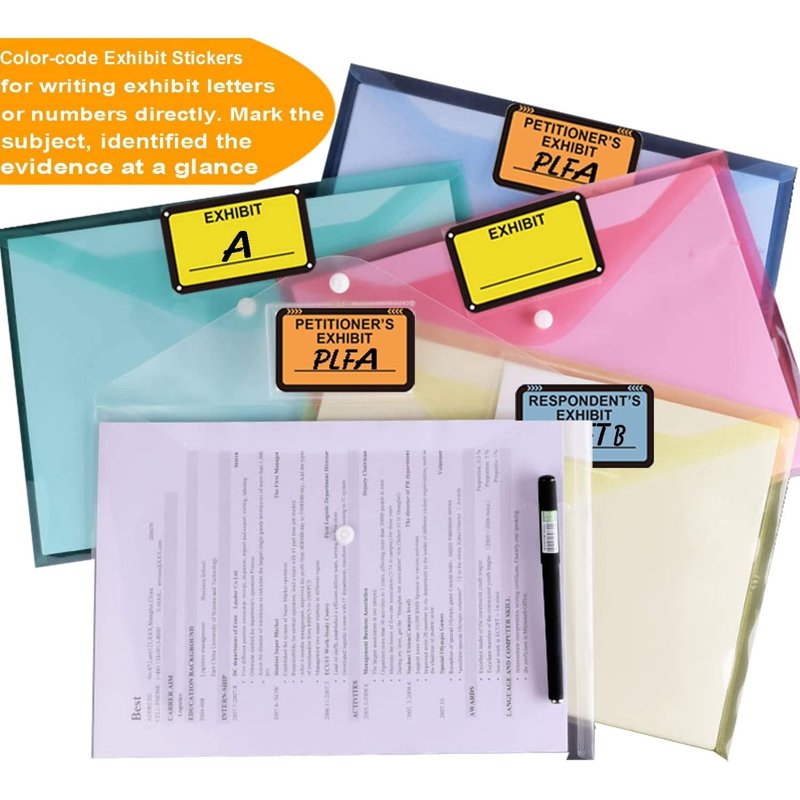 Yellow Legal Exhibit Labels - 1.65 x 1 Inch, 300 Pack for Document & Court Use