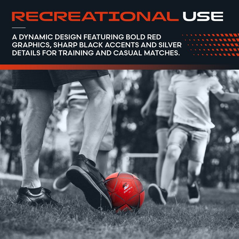 Zepex Recreation Soccer Ball Size 4 - 32-Panel Synthetic, Includes Pump (Variation 4)