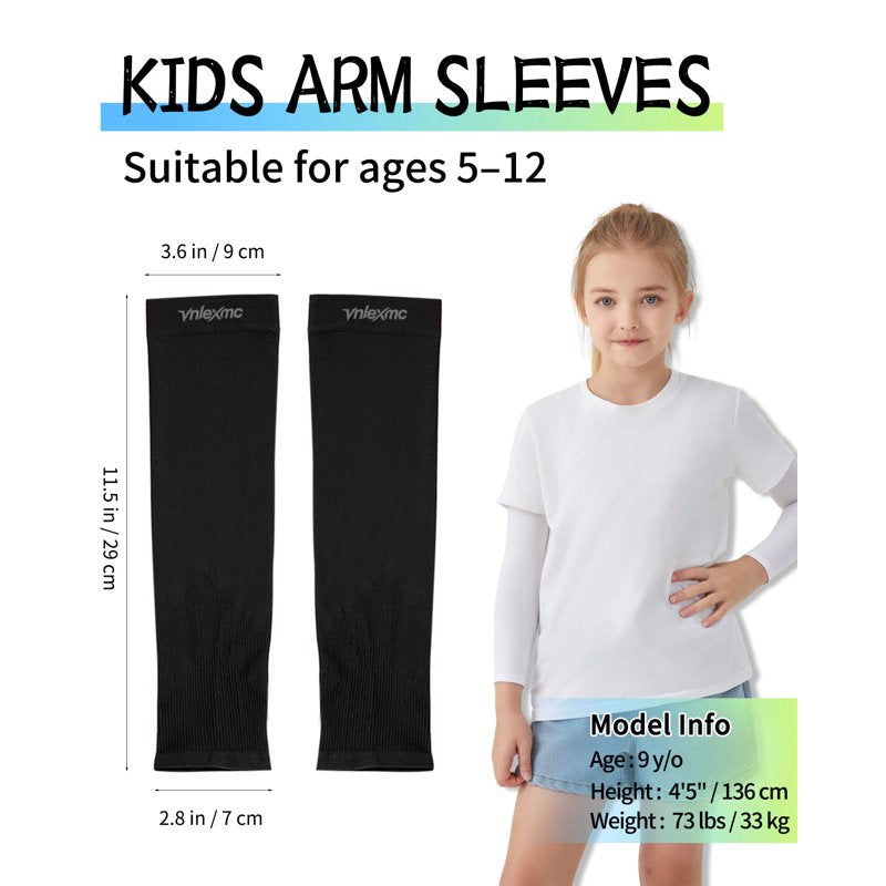 Kids Sun Protection Arm Sleeves - Cooling UV Blocker for Active Play