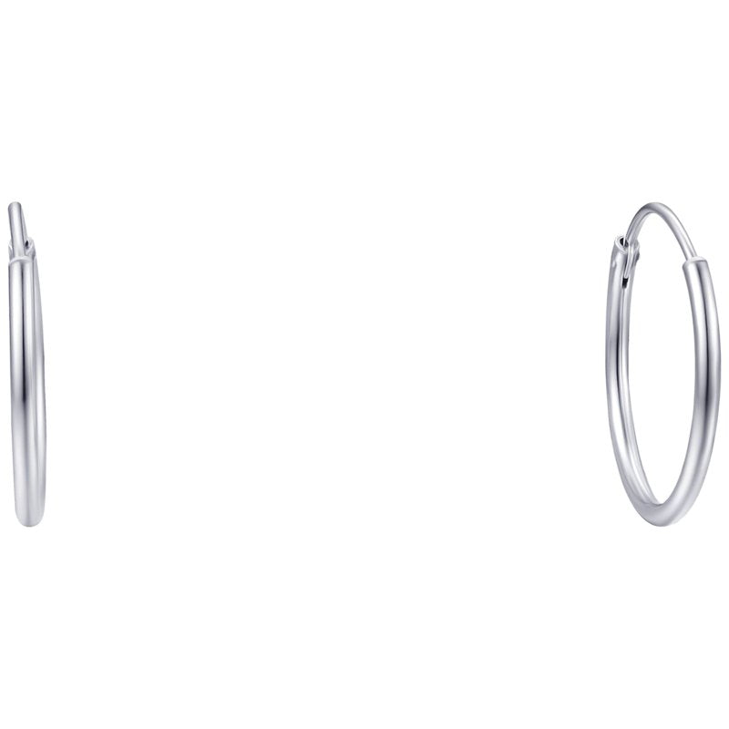 Sterling Silver Endless Hoop Earrings Set - 17mm, 24mm, 30mm Jewelry