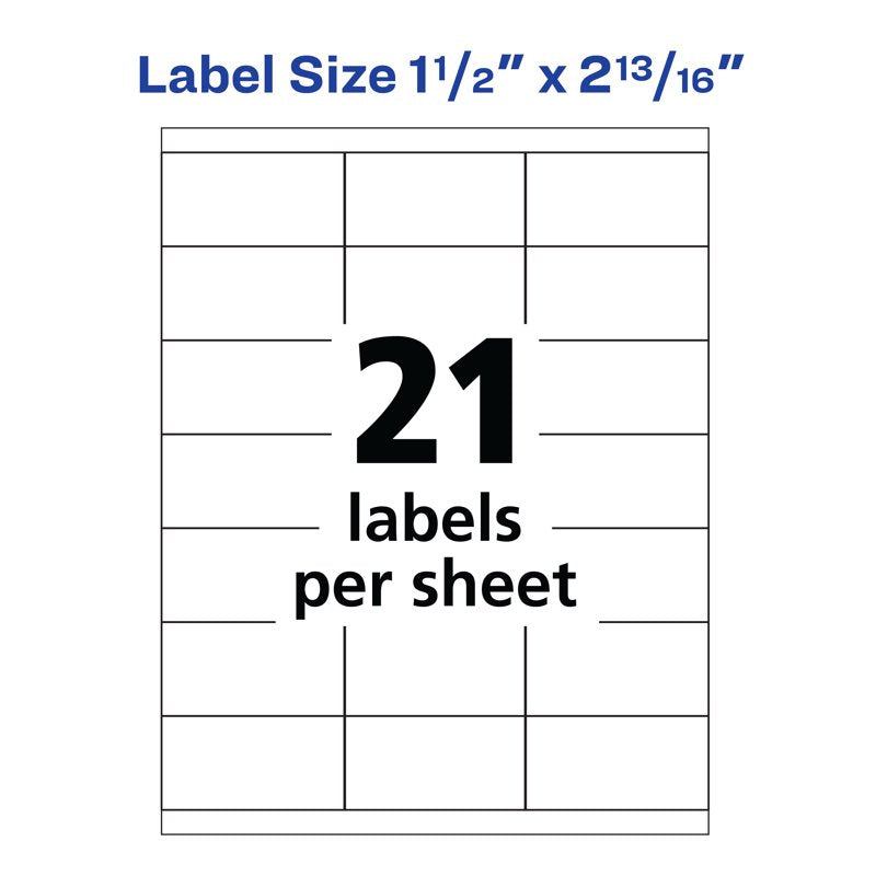 Avery Address Labels for Copiers 1 x 2-13/16 Inch White Matte Paper 2,100 Labels