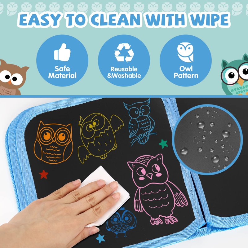 Kids Drawing Board Set for Ages 3-7 - Erasable Graffiti Book & Art Supplies