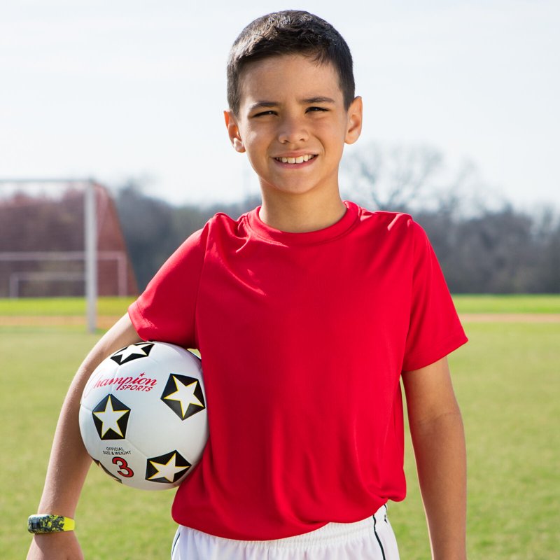 Champion Soccer Ball No 3 - Rubber Cover, Nylon-Wound Butyl Bladder (Black/White)