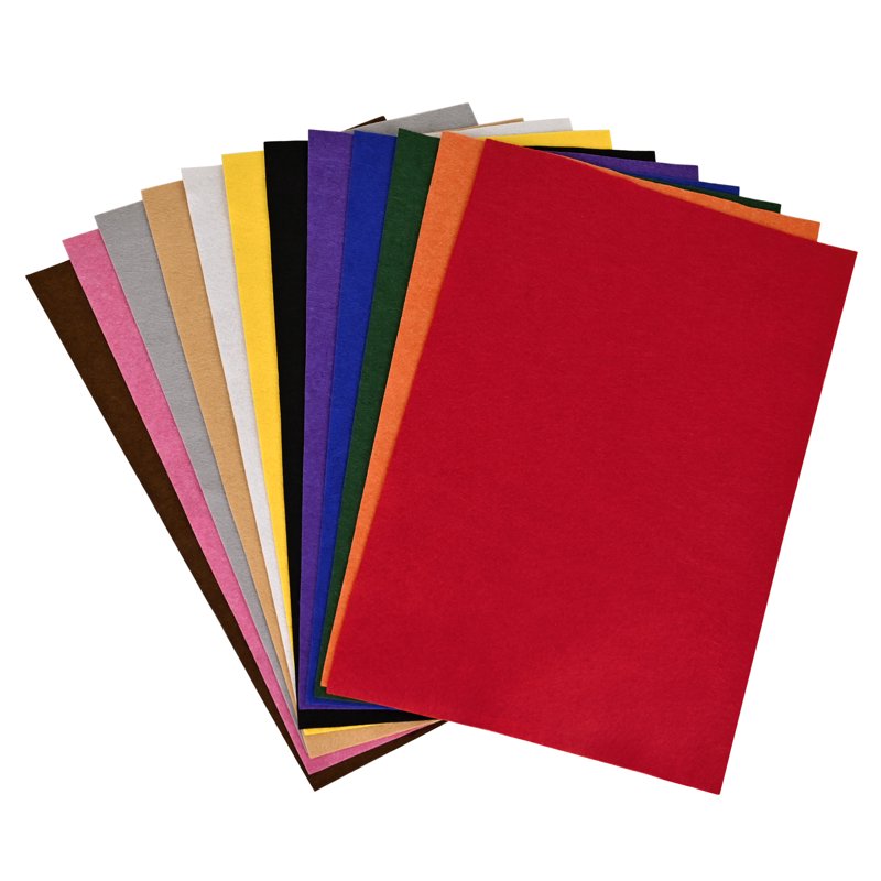 Multicolor Felt Sheets 12-Pack for Sewing & Craft Projects