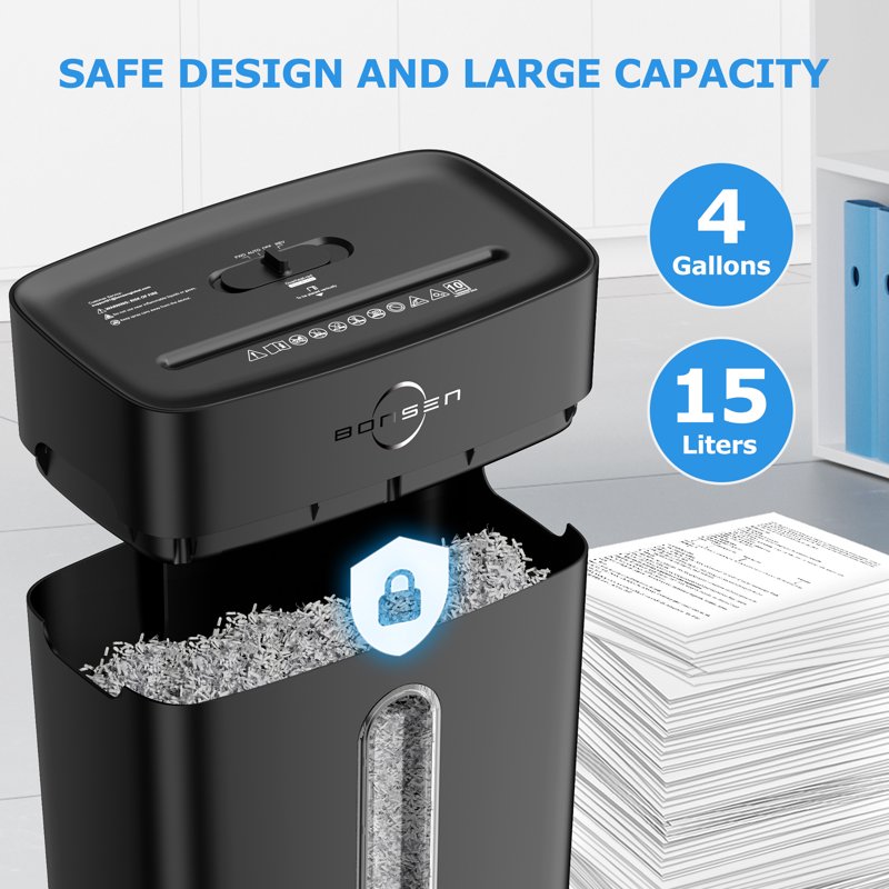 10-Sheet Cross Cut Paper Shredder with 4-Gallon Wastebasket for Home Office Security