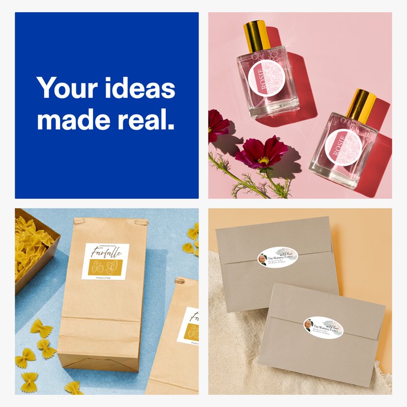 Matte White Square Labels for Printers - Customizable Pack of 1200+
