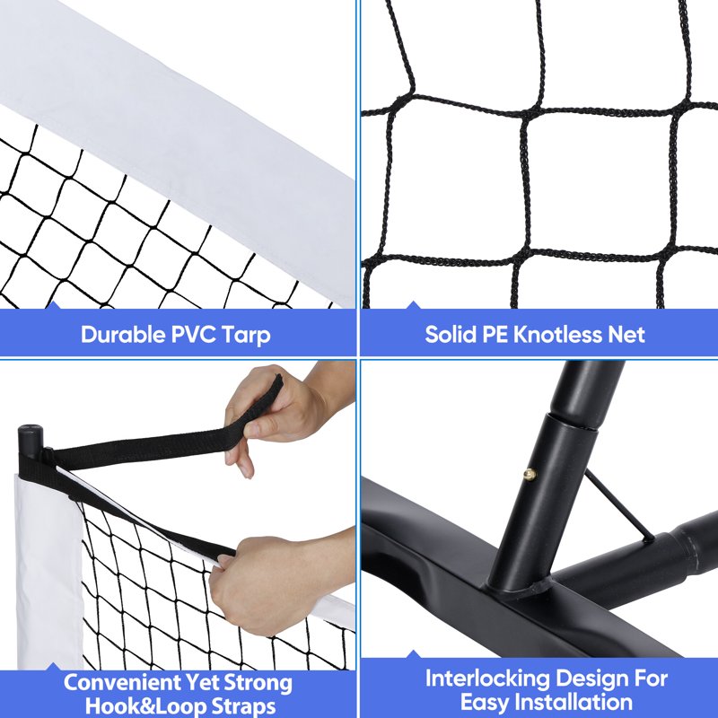 22FT Portable Pickleball Net Set with Carry Case for Indoor & Outdoor Play