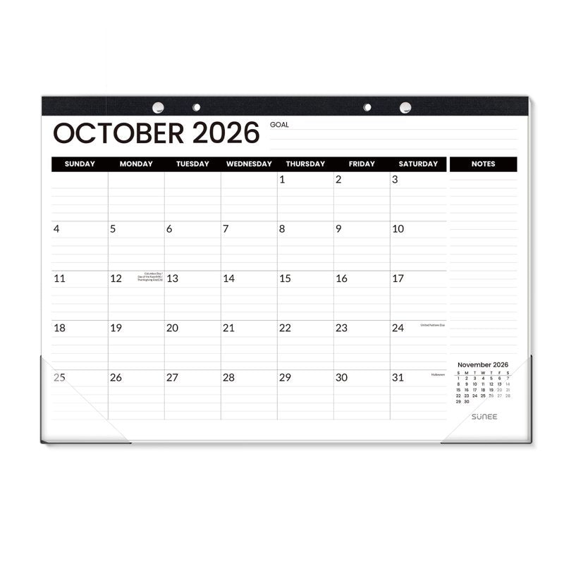 18-Month Desk Calendar 17x12 Inch with Notes & Stickers for Office & Home Planning