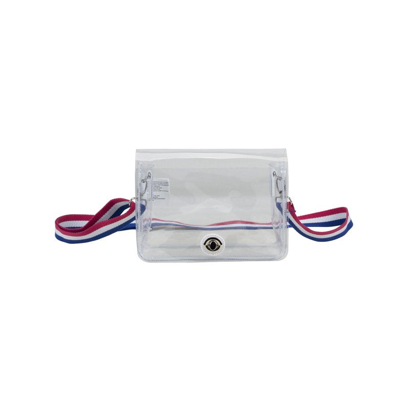 Clear Crossbody Bag with Webbing Strap - Multiple Colors