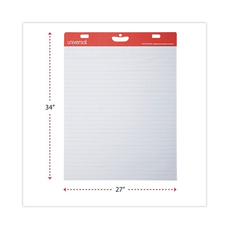 Renewable Sugarcane Easel Pads - Ruled, White, 27x34 Inches, 50 Sheets