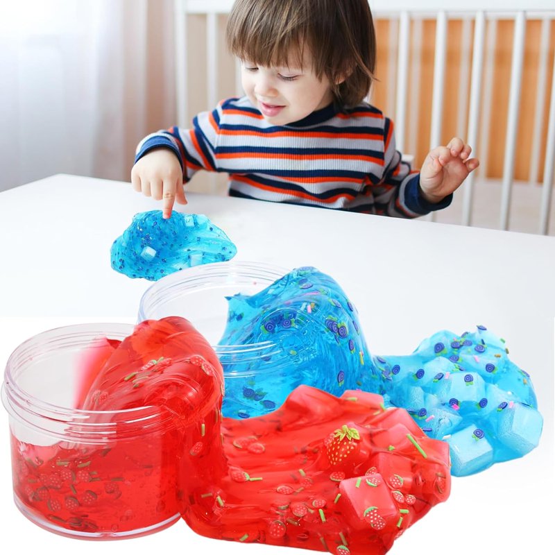 Jelly Cube Clear Slime Kit for Kids - 8 Pack Sensory DIY Toys, Stress Relief & Party Favors