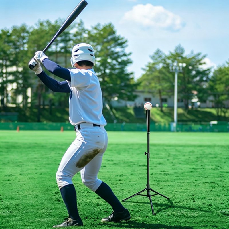 Adjustable Baseball Batting Tee for Adults & Youth, Portable Tripod Stand with Carry Bag