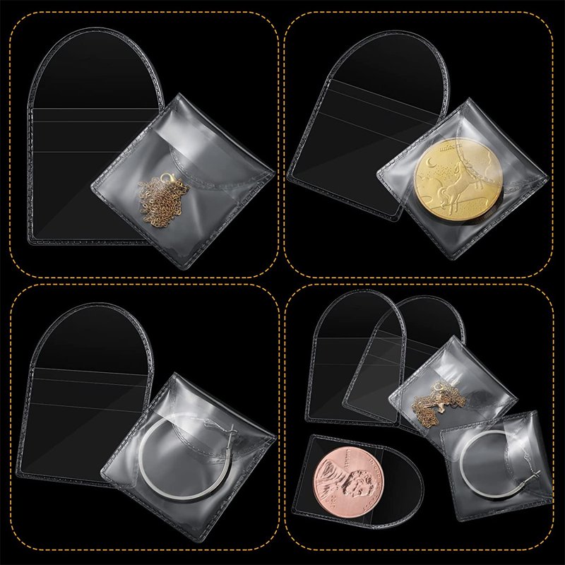 Plastic Coin Sleeves Set - 50pcs 2 Inch Clear Coin Holders for Collectibles