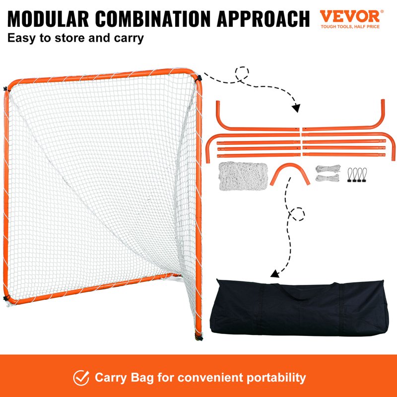 6x6 Portable Lacrosse Goal Net for Backyard Training & Practice