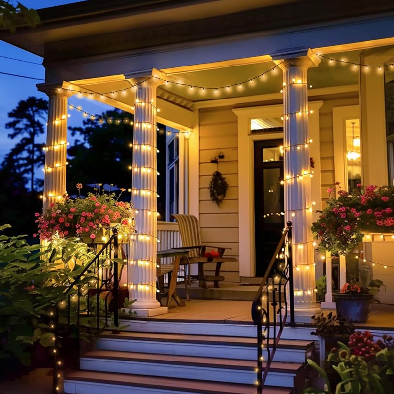 Outdoor Solar String Lights 400 LED 75.5ft Waterproof 8 Modes for Patio Garden Yard
