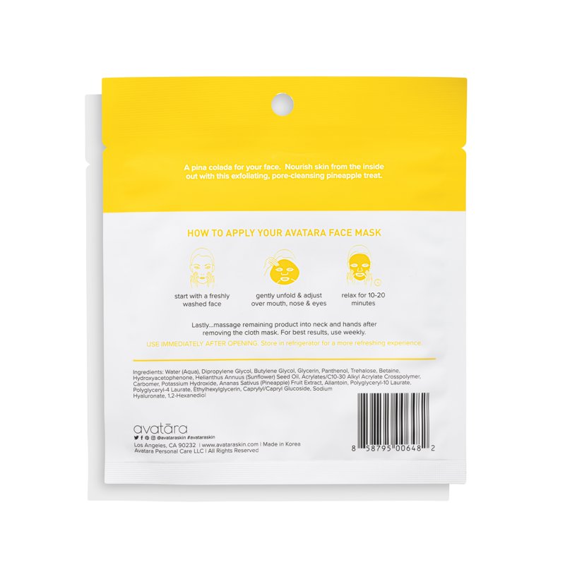 Juicy Pineappy Exfoliating Face Mask with Pineapple & Plant Fiber for All Skin Types