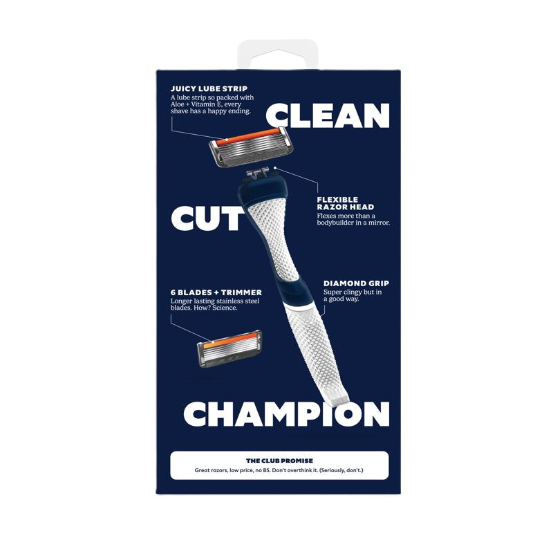 College Dorm Razor Set with 6 Blade Razors & Diamond Grip Handle